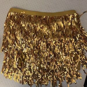 A gold “costume” skirt (size medium) lightly used. Worn once